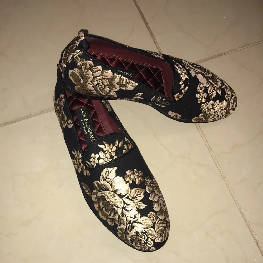 Dolce&Gabbana Authentic Embroidered Slip On Dress Shoes - Picture 1 of 14